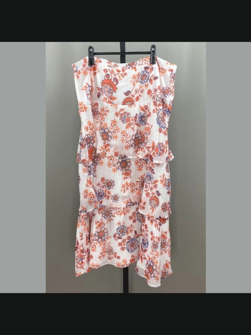 NEW Ann Taylor Skirt Womens 14 purple orange white floral ruffle midi